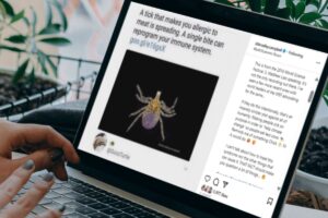 computer with post containing climate misinformation