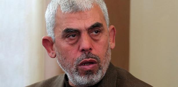 Yahya Sinwar durante inauguração de uma nova mesquita na cidade de Rafah, no sul da Faixa de Gaza, em 24 de fevereiro de 2017