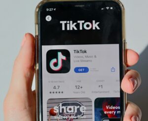 Smartphone with TikTok screen