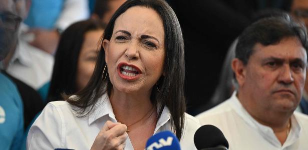 6.dez.2023 - Líder da oposição da Venezuela, María Corina Machado