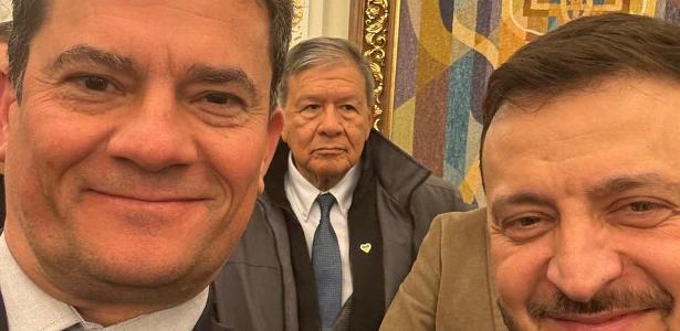 Senador Sérgio Moro se encontra com o presidente da Ucrânia, Volodimir Zelensky, em Kiev