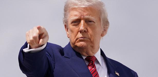 O presidente dos Estados Unidos, Donald Trump, em uma base aérea em Maryland