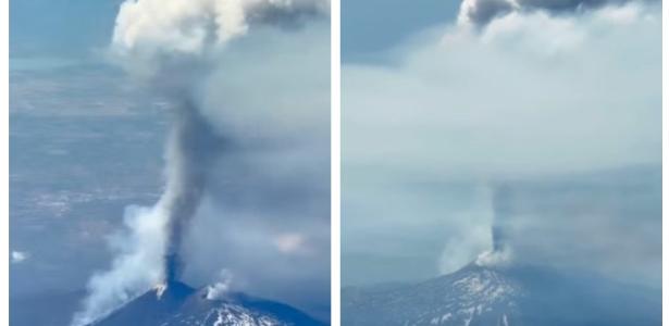 Piloto brasileiro registrou vulcão Etna em erupção durante voo