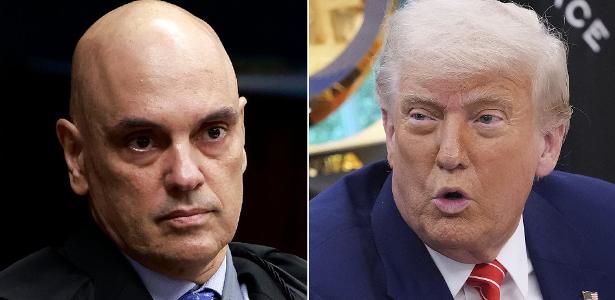 O ministro do STF Alexandre de Moraes e o presidente dos EUA, Donald Trump