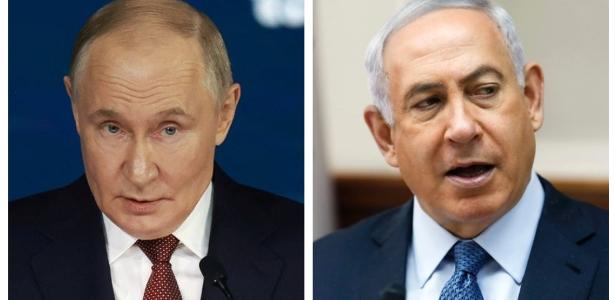 O presidente da Rússia, Vladimir Putin, e o primeiro-ministro de Israel, Benjamin Netanyahu