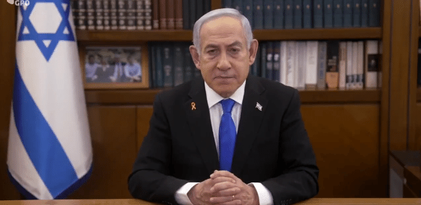 21.fev.2025 - O primeiro-ministro de Israel, Benjamin Netanyahu, acusou o Hamas de "violação cruel" da trégua