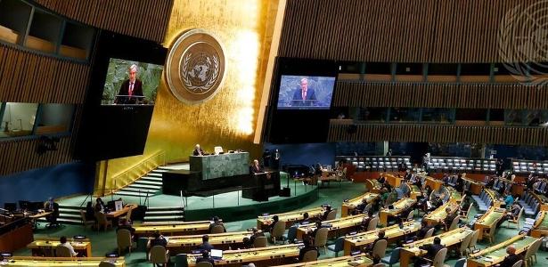Assembleia Geral da ONU na sede da entidade, em Nova York, em foto de 2021