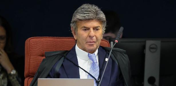 O ministro do STF Luiz Fux durante interrogatórios dos réus da trama golpista