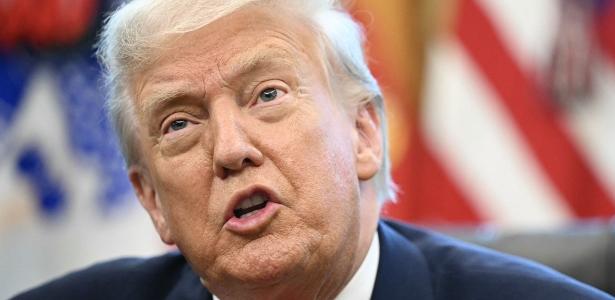 Donald Trump fala à imprensa na Casa Branca em 14 de agosto de 2025 