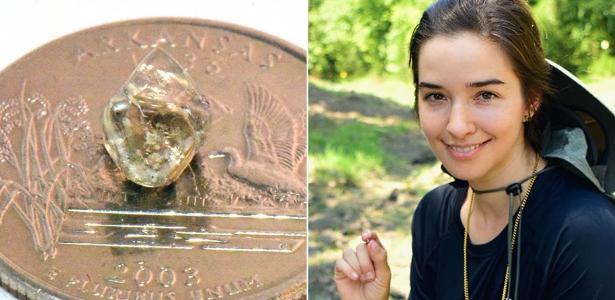 Moradora de Nova York encontrou um diamante de 2,3 quilates em um parque estadual do Arkansas para seu anel de noivado.