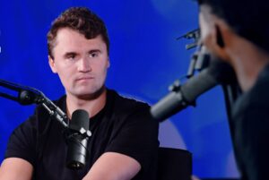 Charlie Kirk at the presentation of his podcast