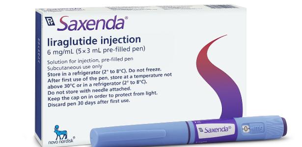 O emagrecedor Saxenda é uma das canetas à base de liraglutida da Novo Nordisk; sua 