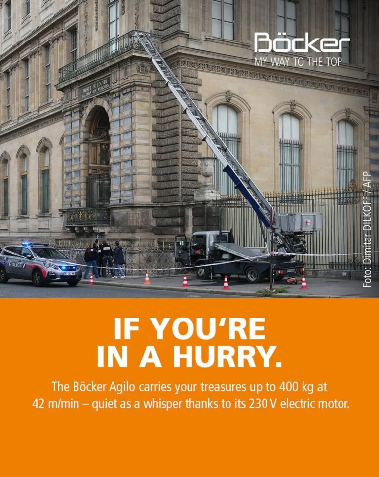 Propaganda com imagem do roubo no Louvre