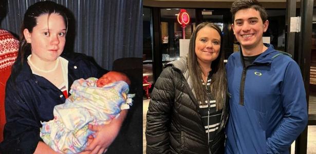 Holly Shearer e o filho Benjamin Hulleberg