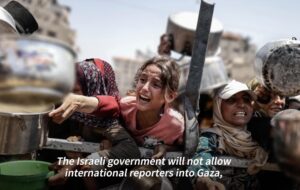 Woman in the Gaza War, video scene about blocking press access by Israel