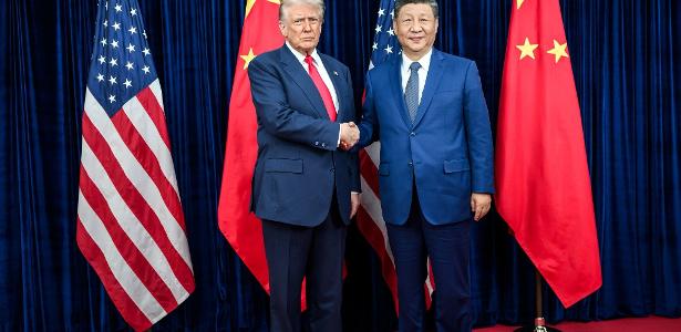 Presidente dos EUA Donald Trump com o presidente chinês Xi Jinping
