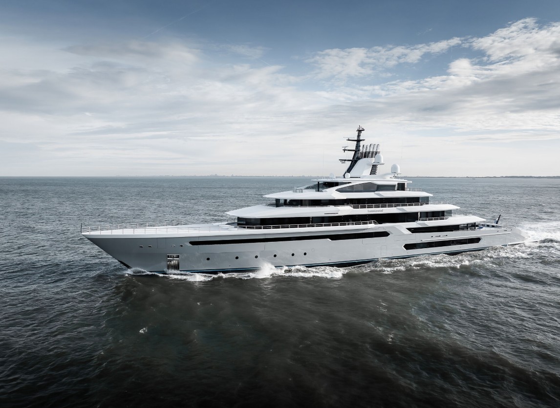 Gaming billionaire's luxury yacht has garage for submarine and hospital; look