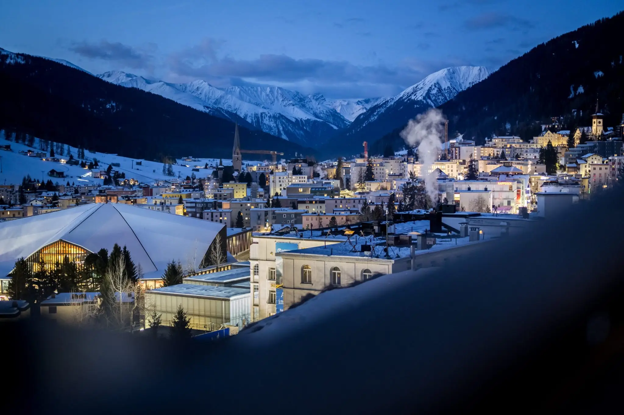 Vista do resort onde ocorre o Fórum Econômico Mundial, em Davos (Foto: Fabrice Coffrini/AFP/Getty Images/The New York Times Licensing Group)