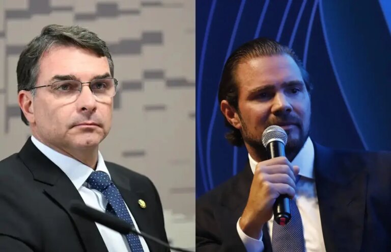 Daniel Vorcaro - (Foto: Reprodução/Esfera Brasil)/ Flávio Bolsonaro (Foto: Andressa Anholete/Agência Senado)