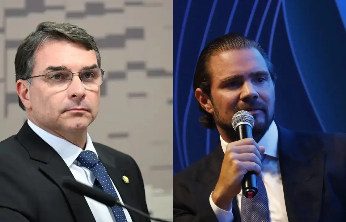 Daniel Vorcaro - (Foto: Reprodução/Esfera Brasil)/ Flávio Bolsonaro (Foto: Andressa Anholete/Agência Senado)